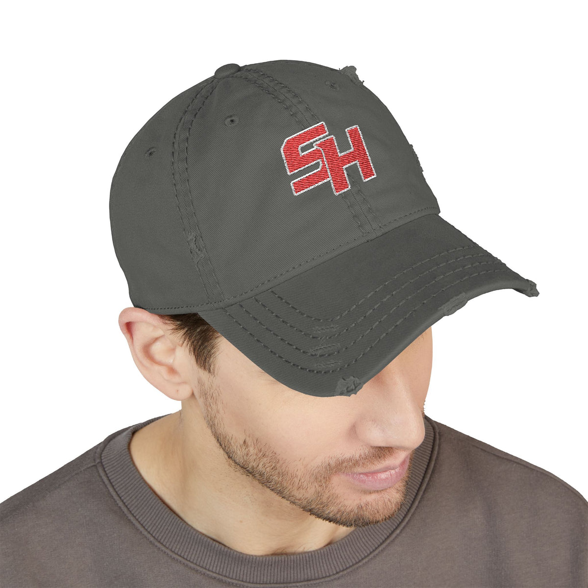 Sturgis Hornets Monogram Logo Distressed Embroidered Dad Hat