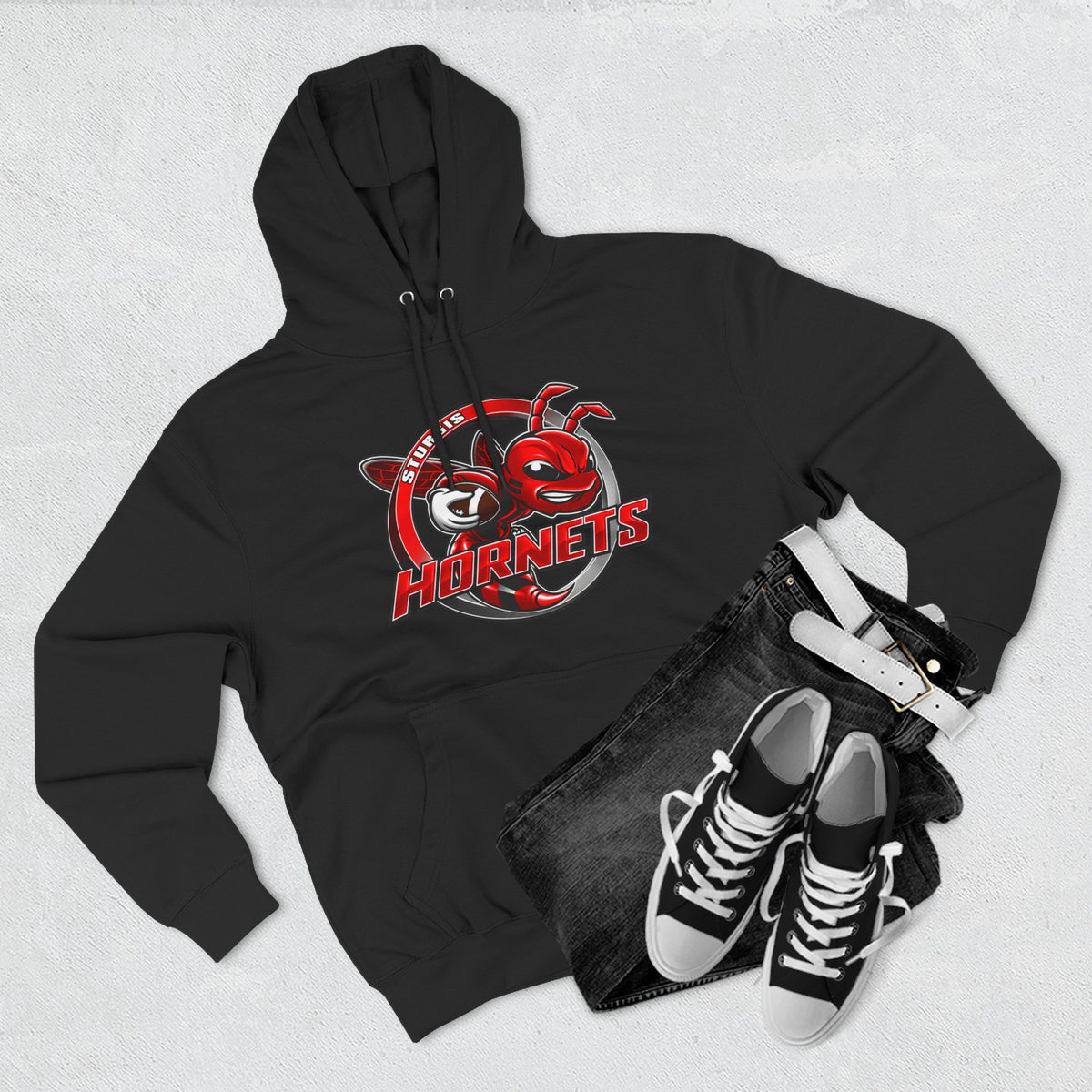 Stugis Hornets Mascot Logo Fleece Pullover Hoodie