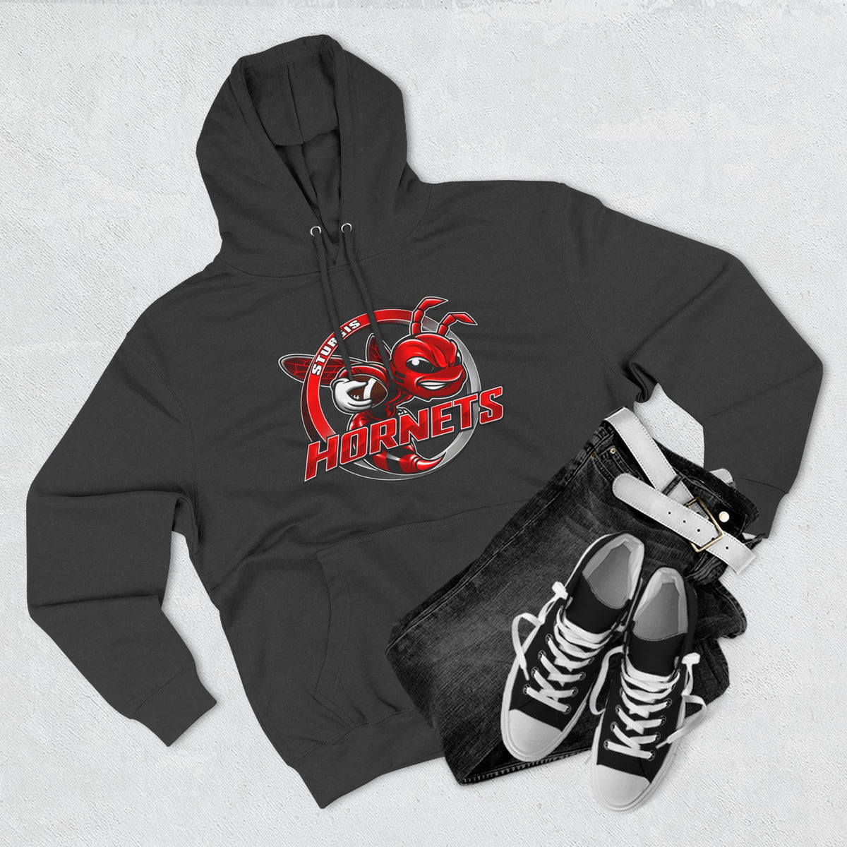 Stugis Hornets Mascot Logo Fleece Pullover Hoodie