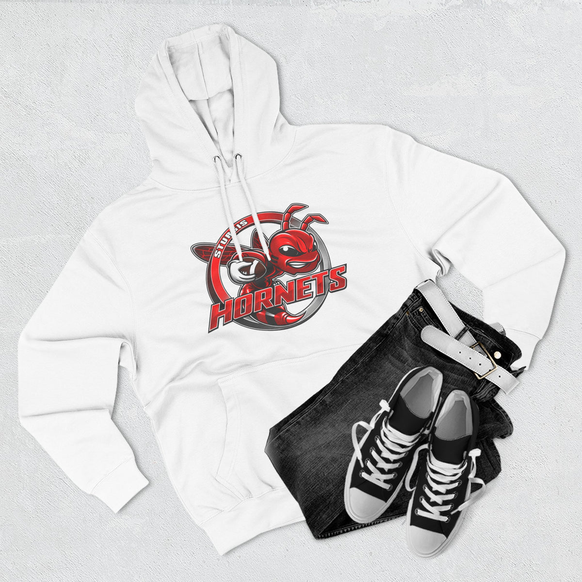 Stugis Hornets Mascot Logo Fleece Pullover Hoodie