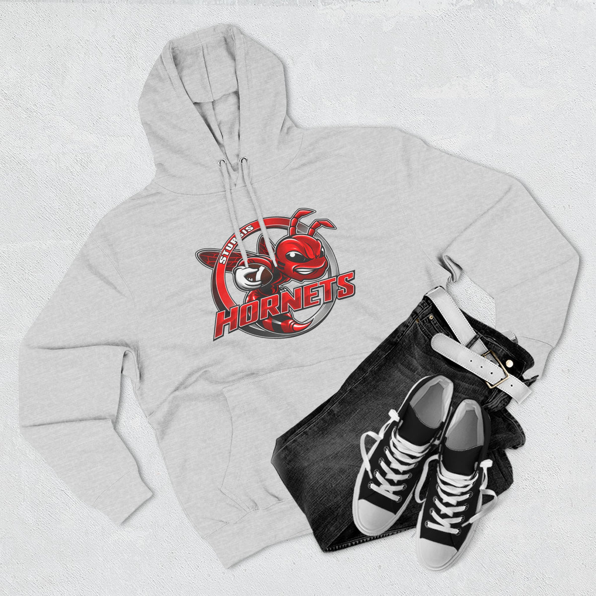 Stugis Hornets Mascot Logo Fleece Pullover Hoodie