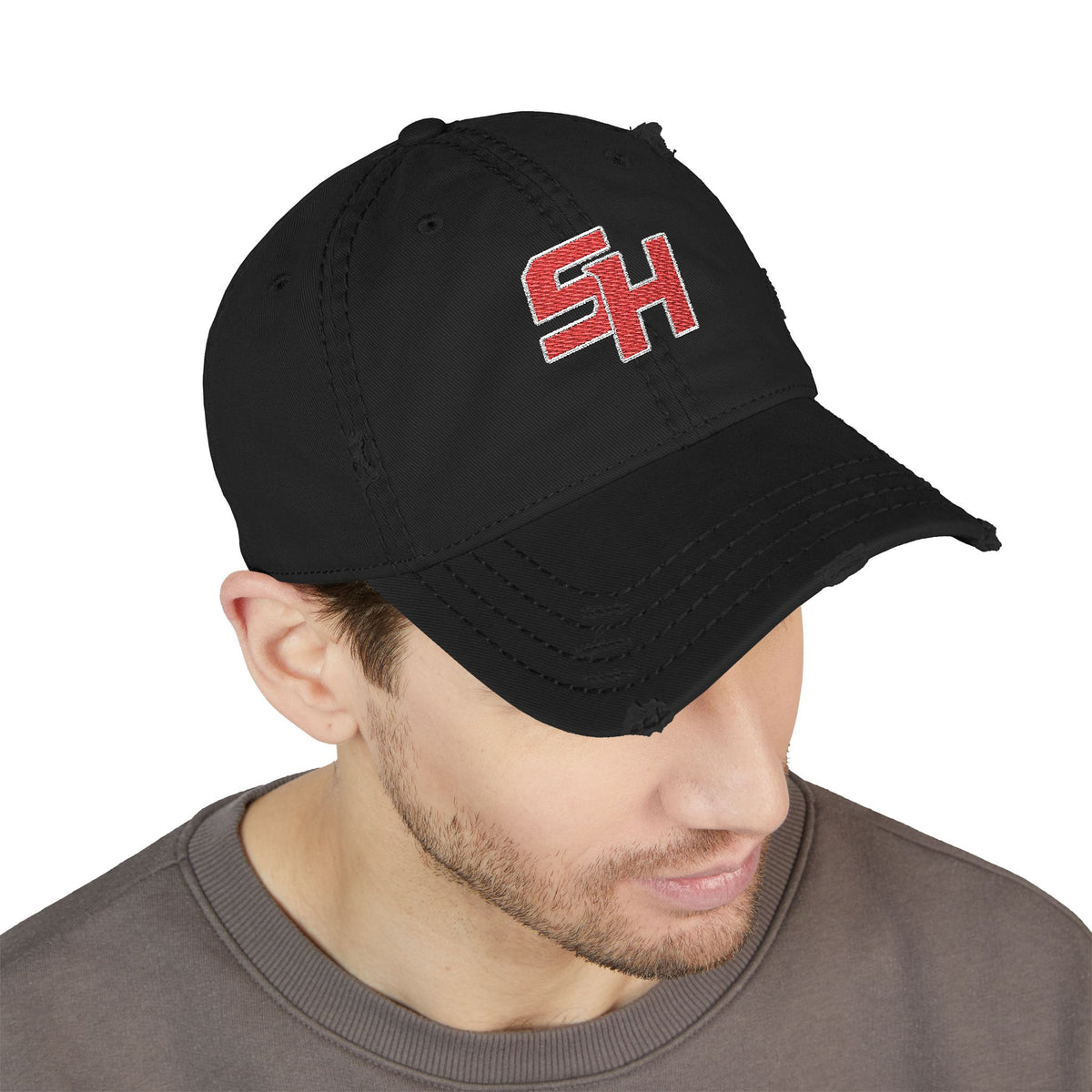 Sturgis Hornets Monogram Logo Distressed Embroidered Dad Hat